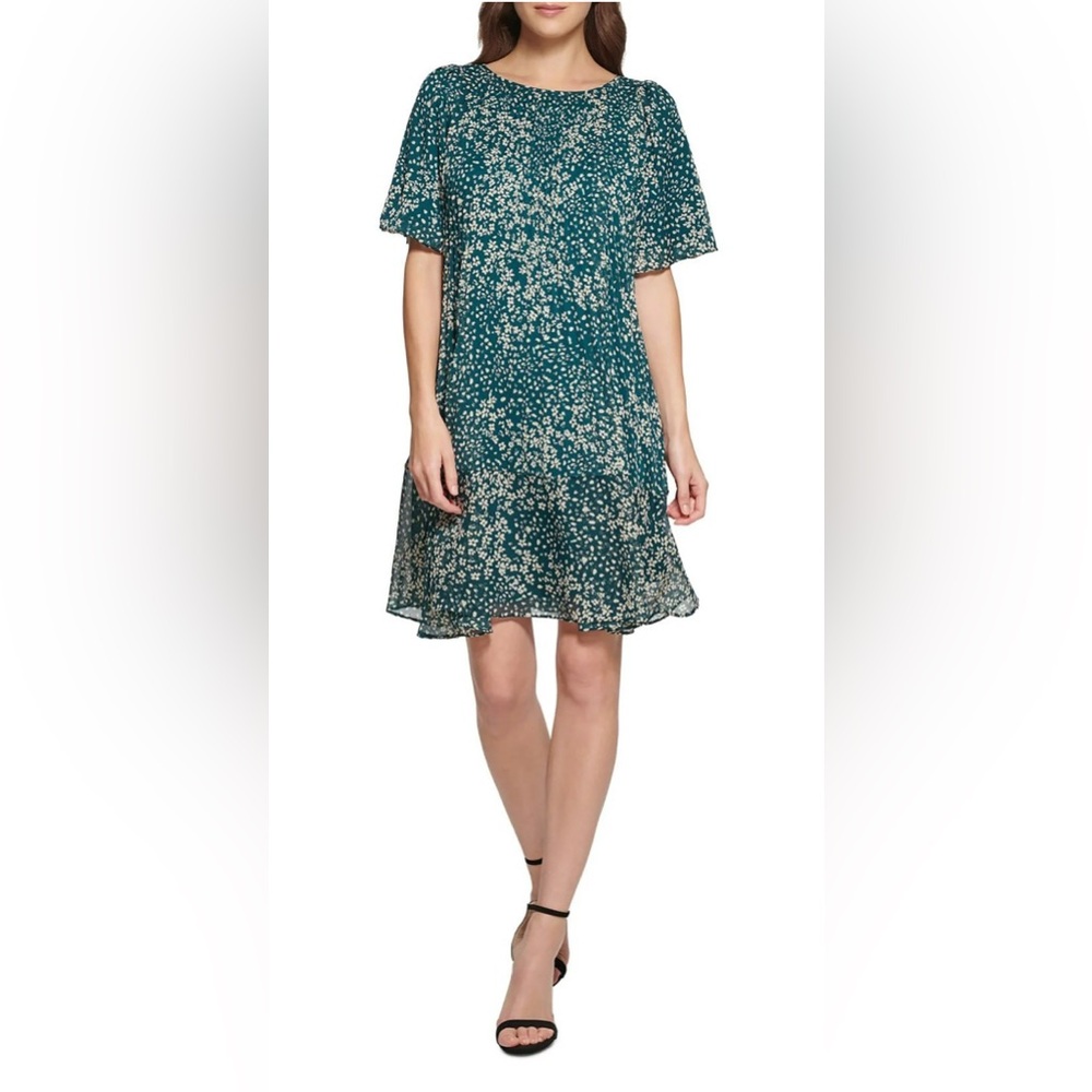 DKNY Teal Floral Dress